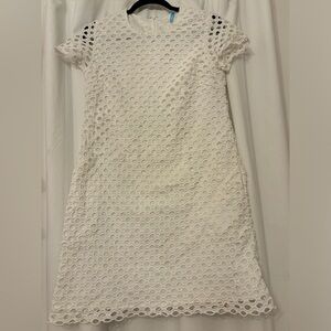EUC J McLaughlin White Eyelet Swing/Trapeze Dress